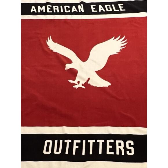 American Eagle Blanket Fleece Logo Red Blue 2015 Throw Blanket 48" x 56" - Picture 5 of 5